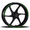 Pimastickerslab Adesivi Cerchioni Moto Set Completo per 2 Ruote 17 Pollici Strisce Cerchi Custom Vari Colori universale Mod.4 cod.RT004 (064 VERDE LIME)