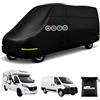 Hicover Copertura per camper 600D adatta per Fiat Ducato e Peugeot Boxer | 4 strati, traspirante, impermeabile, grigio con catarifrangenti e ventilazione
