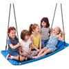 VEVOR Altalena a Nido Piattaforma per Bambini e Adulti Portata Max 317 kg, Forma Rettangolare 149 cm, Colore Blu, in Tessuto Oxford 900D, con 2 Cinghie di Sospensione, Corde Regolabili e Bordi Curvi