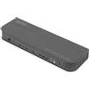 Digitus Switch KVM, 4 porte, 4K60Hz, 4 x DP in, 1 x DP/HDMI out