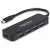 DeLOCK 64170 hub di interfaccia USB 3.2 Gen 1 (3.1 Gen 1) Type-C 5000 Mbit/s Nero