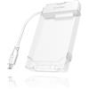 ICY BOX IB-AC703-C Box esterno HDD/SSD Translucent, Bianco 2.5