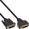 InLine Cavo DVI-D 24+1 maschio / femmina, 3m, dorato, PREMIUM, prolunga, nero