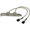 StarTech.com Adattatore piastra slot USB A femmina 2 porte
