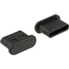 DeLOCK 64014 Copertura di sicurezza per presa elettrica USB tipo-C Nero 10 pz