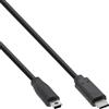 InLine Cavo USB 2.0 Mini, Cm/ B M, nero, 3A@1m, 0,5A@5m, 1m