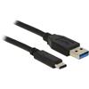 DeLOCK 1m USB3.1-C/USB3.1-A cavo USB USB 3.2 Gen 2 (3.1 Gen 2) USB A USB C Nero