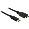 DeLOCK 1m USB 3.1 cavo USB USB 3.2 Gen 2 (3.1 Gen 2) USB C Micro-USB B Nero