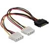 DeLOCK SATA 15pin 2x 4pin Molex female 20cm