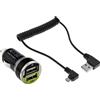 InLine Alimentatore USB per Auto, In: 12/24V, Out: USB 5V/2100mA, 45x25mm, nero