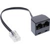 InLine Distributore ISDN, da 1x RJ45 M a 2x RJ45 M, (8P4C), 15cm, senza res.