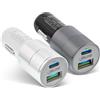 InLine Alimentatore USB da auto 3.0,12/24VDC a 5V DC/3A, USB-A + USB-C, nero
