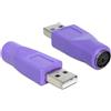 DeLOCK 65461 adattatore per inversione del genere dei cavi USB-A PS/2 Viola