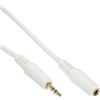 InLine Prolunga Audio Jack 3,5mm M-F, stereo, dorato, bianco, 5m