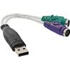InLine Adattatore USB A maschio / PS/2 x2 femmina, Converter Mouse & Tastiera