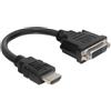 DeLOCK 0.2m HDMI-DVI M/F 0,2 m HDMI tipo A (Standard) DVI-D Nero