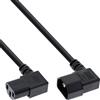 InLine Cavo alimentaz. prolunga IEC-320, spina C14 presa C13, 90° D, nero, 0,4m