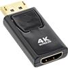 InLine Converter DisplayPort maschio a HDMI femmina, 4K/60Hz, con audio