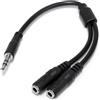 StarTech.com Cavo splitter stereo slim - Maschio 3,5 mm a 2 femmina 3,5 mm