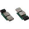 InLine Adattatore USB 2.0 2x A femmina / IDC 4 pin singoli femmina, interno