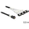 DeLOCK 83392 cavo Serial Attached SCSI (SAS) 0,5 m Nero, Argento