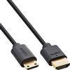InLine Slim Cavo HDMI ad altissima velocità AM/CM 8K4K placcato oro nero 0,3m
