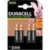 Duracell AAA (4pcs) Batteria ricaricabile Mini Stilo AAA Nichel-Metallo Idruro (NiMH)
