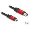 DeLOCK Cavo USB 10 Gbps USB Tipo-A maschio per USB Type-C maschio 3 m metallo rosso