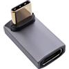 InLine Adattatore USB4, spina/presa USB-C angolata sopra/sotto, grigio