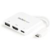 StarTech.com Adattatore Multifunzione USB-C a HDMI 4k con Power Delivery e porta USB-A - Bianco