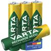 Varta Recharge Accu Power AAA 1000 mAh Blister da 4 (Batteria NiMH Accu Precaricata, Micro, ricaricabile, pronta all'uso)