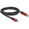 DeLOCK Cavo USB 10 Gbps USB Tipo-A maschio per USB Type-C maschio 2 m metallo rosso