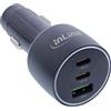 InLine Adattatore di alimentazione per auto Power Delivery, 2x USB-C+QC USB-A