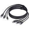 StarTech.com Cavo KVM con doppia porta DisplayPort e USB 5 Gbps da 1,8m, 4K 60 Hz, DP 1.2 e cavo combinato USB per switch KVM a