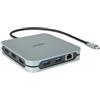 DICOTA D32057 hub di interfaccia USB tipo-C 10000 Mbit/s Argento