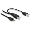 DeLOCK 2x USB2.0-A male / USB mini 5-pin cavo USB 1 m USB A Mini-USB B Nero
