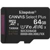 Kingston Technology 64GB micSDXC Canvas Select Plus Gen3 100R A1 (Adattatore SD non incluso)