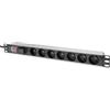Digitus Socket strip with aluminum profile and switch, 7-way CEE 7/5 sockets, 2 m cable with surge protection and switch