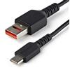 StarTech.com Cavo di ricarica USB C sicuro da 1 m - Cavo di sola alimentazione da USB-A a USB type C con blocco dati - Cavo