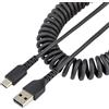 StarTech.com Cavo USB C Ricarica Veloce da 1m Cavetto USB tipo C 2.0 Spiralato di Alimentazione e Sincronizzazione Cavo