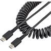 StarTech.com Cavo USB C Ricarica Veloce da 50cm Cavetto USB tipo C 2.0 Spiralato di Alimentazione e Sincronizzazione Resistente
