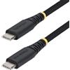 StarTech.com Cavo di Ricarica USB-C da 2m, 60W (3A) PD, Guaina con Doppio Strato Intrecciato in Nylon/TPE, Robusto Cavetto USB