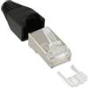InLine Connettore a crimpare RJ45 schermato, antipiega, guida, nero, 100pz.