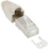 InLine Connettore a crimpare RJ45 schermato, antipiega, guida, beige, 100pz.