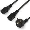 StarTech.com Cavo di Alimentazione per Computer a Y da 2m Cavo Elettrico Splitter AC di Ricambio per PC/Monitor da Schuko a 2x
