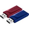 Verbatim Slider - Memoria USB - 2x32 GB, Blu, Rosso