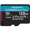 Kingston Technology 128 GB microSDXC Canvas Go Plus Gen4 200R A2 U3 Confezione singola senza ADP