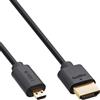 InLine Slim Cavo HDMI ad altissima velocità AM/DM 8K4K placcato oro nero 0,3m