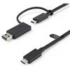 StarTech.com Cavo USB-C da 1 m con adattatore Dongle USB-A - Cavo ibrido 2-in-1 USB tipo C con USB-A - Da USB-C a USB-C