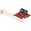 StarTech.com Scheda PCIe SATA - Scheda di Espansione PCIe SATA a 4 porte 6 Gbps - Staffa a Profilo Basso/Alto - ASM1062 senza